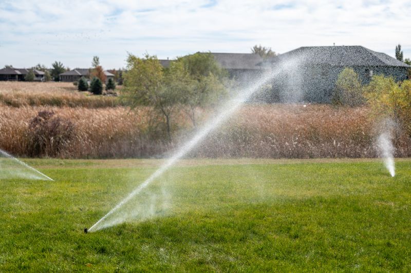Winterized sprinkler system in yard